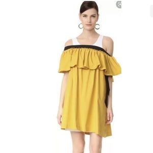 ISA ARFEN Mali baby midi dress size 8 color block yellow black white